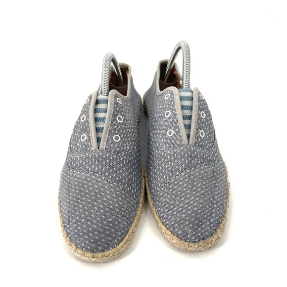 TOMS Palmera Espadrille Chambray Polkadot Slip On Loafer Laceless Sneaker Shoe - Picture 4 of 7
